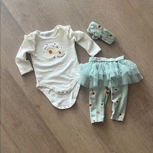 Floral Kids Outfit Set with Headband
